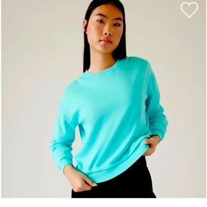 NWT Athleta Sundown Sweatshirt 2.0 Large Coastal Green Turquoise